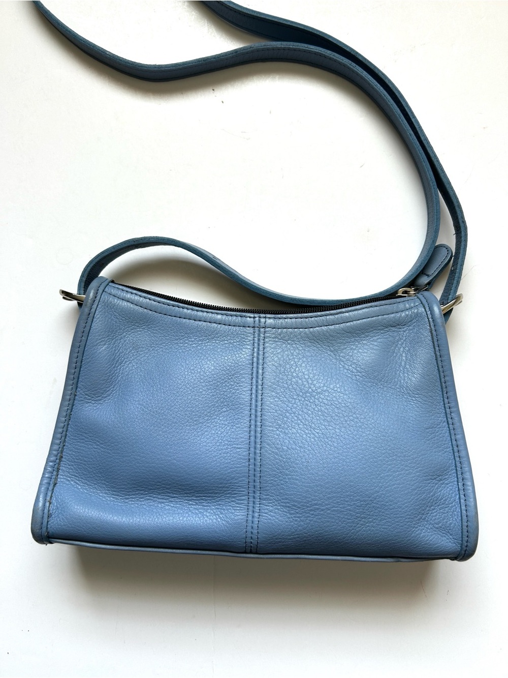 Coach Vintage 4104 Blue Leather Crossbody Bag 90s - Picture 2 of 10